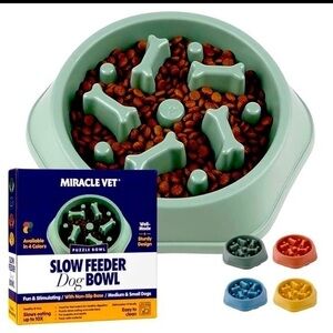 Dog training feeder.  Slows down eating significantly to maintain healthy eating